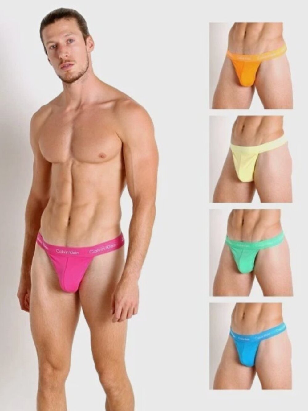 *5 Pack* NEW Men's CALVIN KLEIN Pride Edit Cotton Stretch Thong Large 36-38